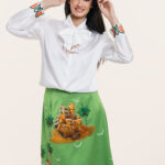 Hand-painted Skirt - Yellow Paints