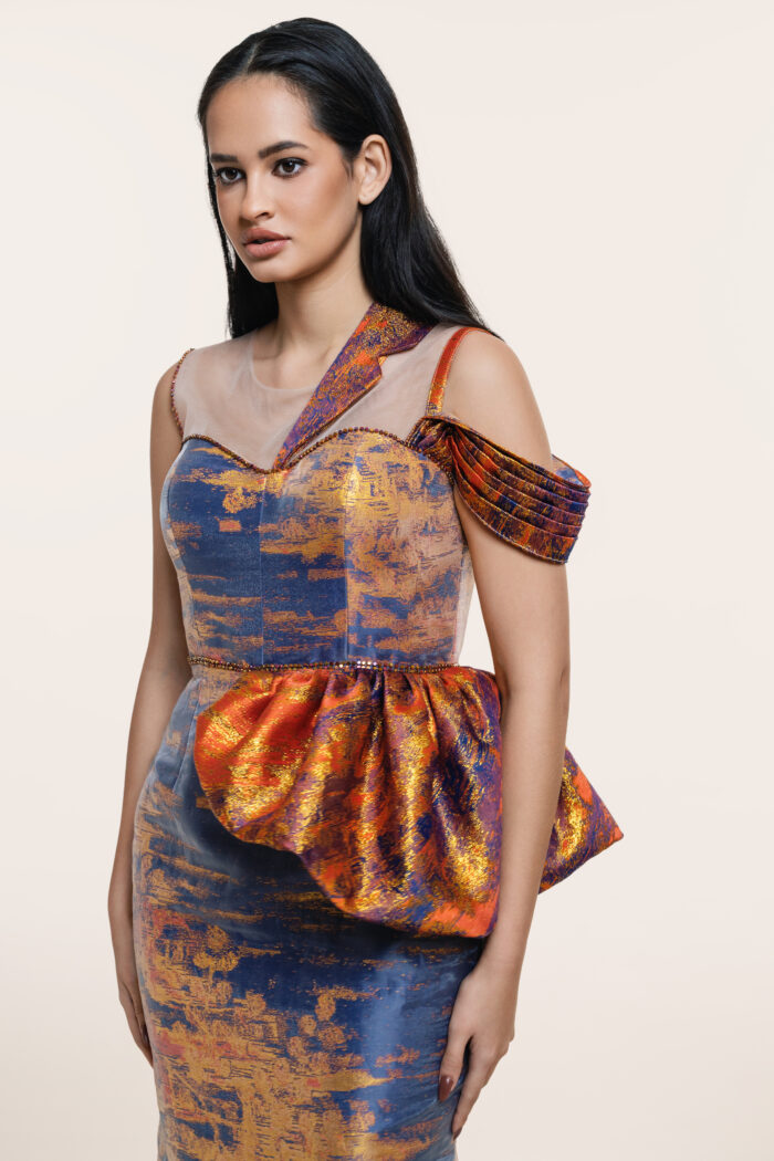 Orange Dress - Side Puff - Image 2