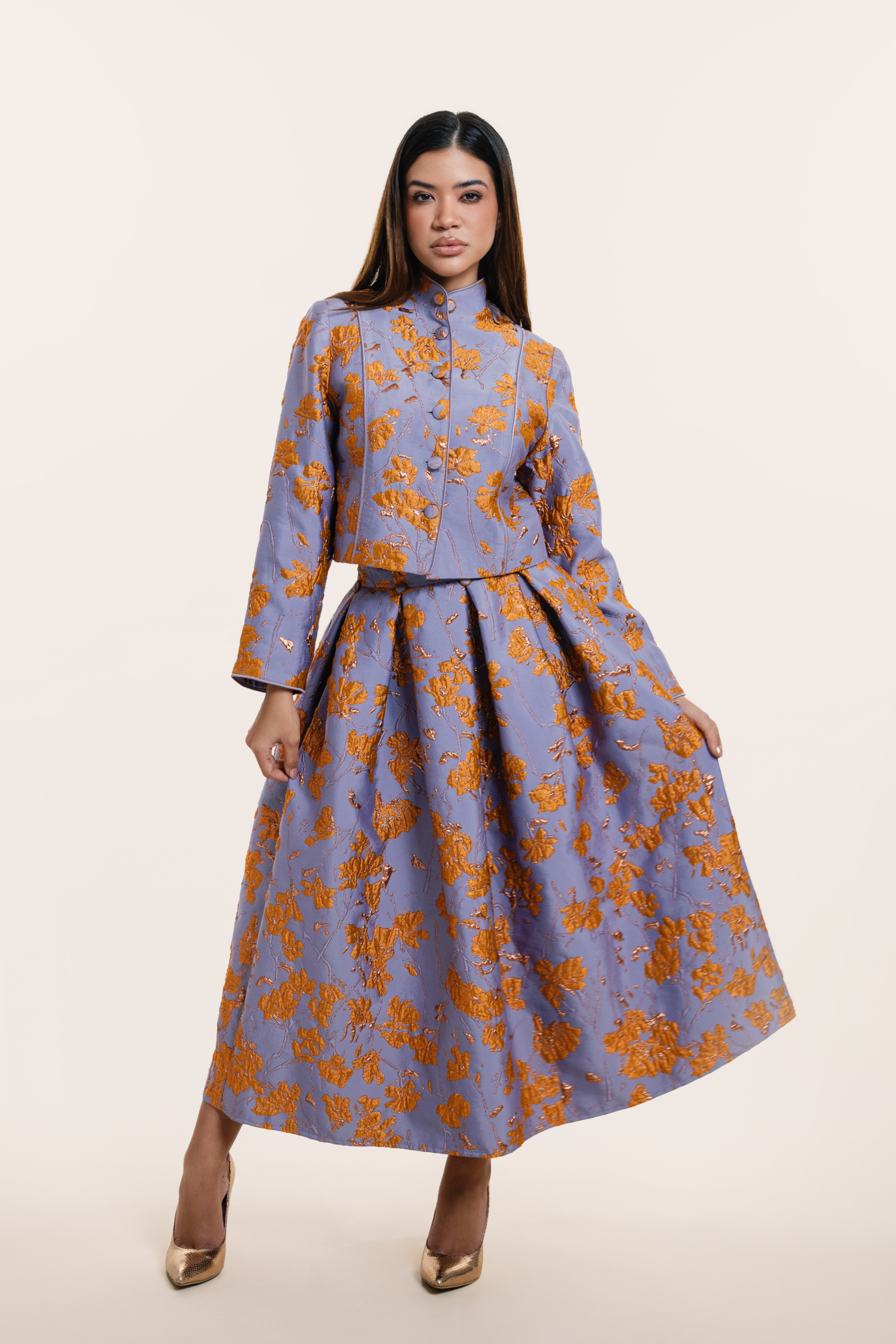 Untitled design (19) Mauve Pleat Skirt - Image 1